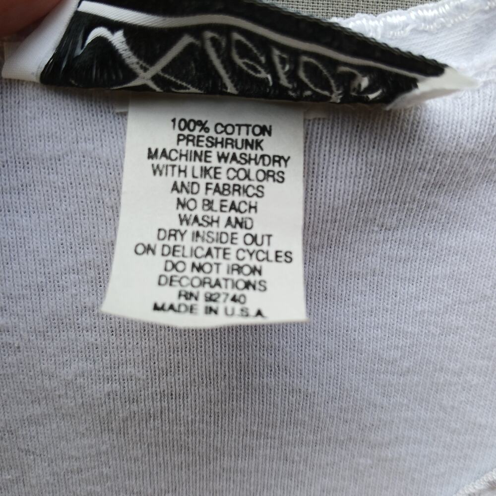 Kleids Classic White Tank Top OS Large rhinestone scoop neck seamless cotton vtg - Picture 7 of 11